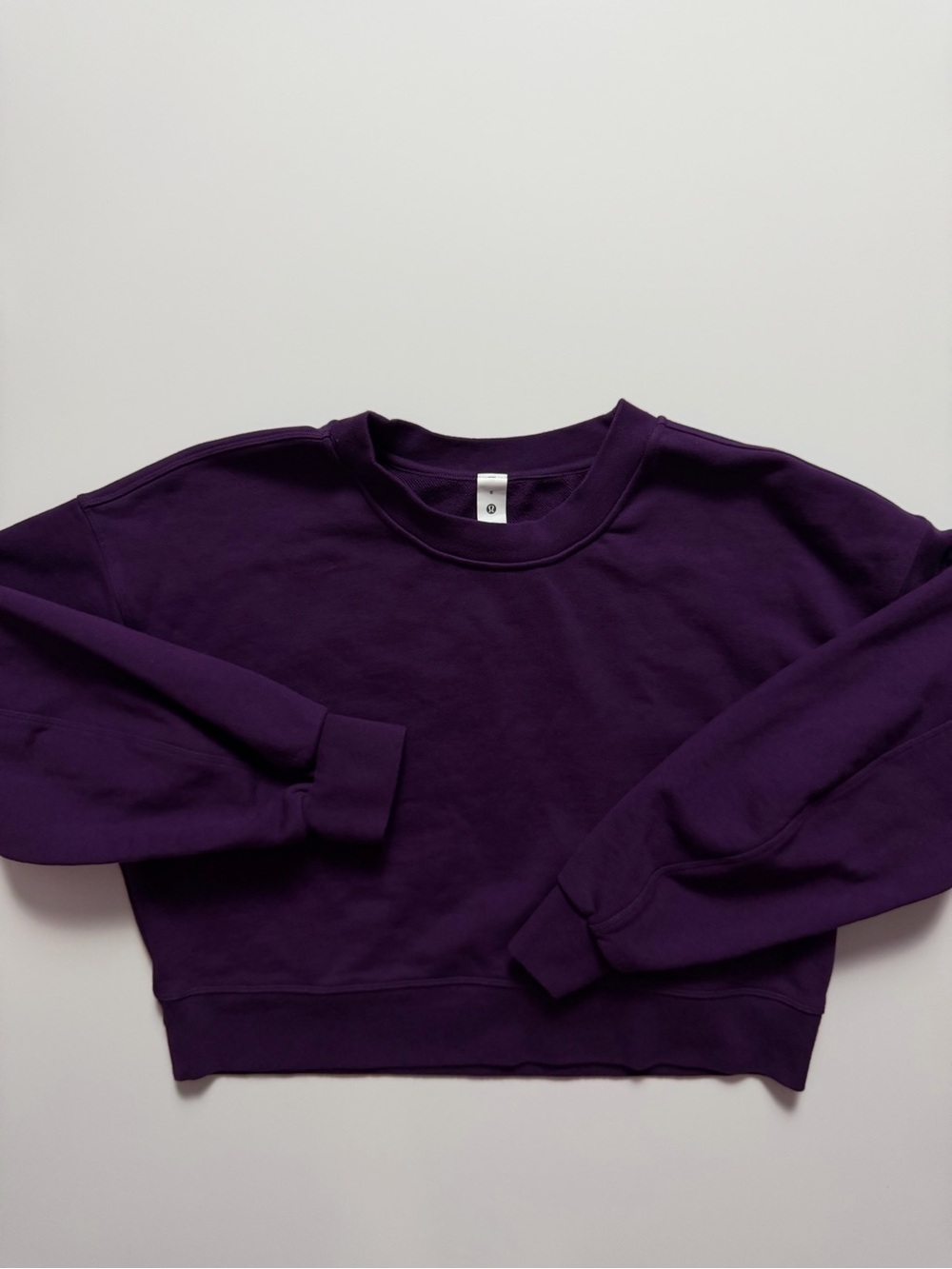 Lululemon Perfectly Oversized Cropped Crew *French Terry, Purple, Size 6